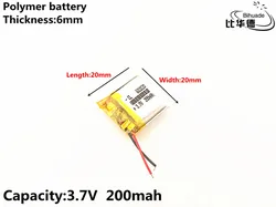 1pcs/lot 3.7V,200mAH,602020 Polymer lithium ion / Li-ion battery for TOY,POWER BANK,GPS,mp3,mp4