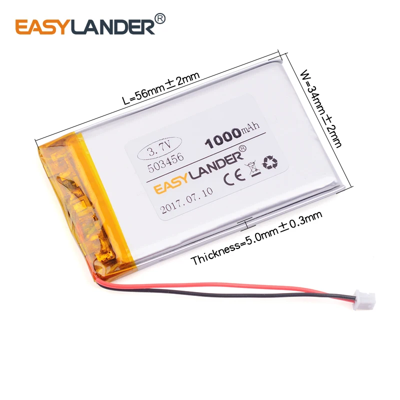 503456 503356 3.7V 1000mAh akumulator litowo-polimerowy akumulator litowo-jonowy do lokalizator gps MP4 MP5 DVR głośnik zabawki E-book 503455