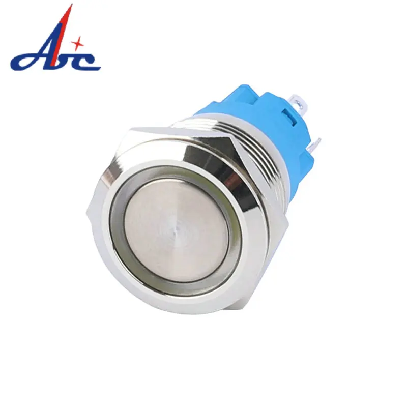 

19mm Momentary Button IP67 Waterproof Brass Nickel Ring Illuminated Latching Switch Button