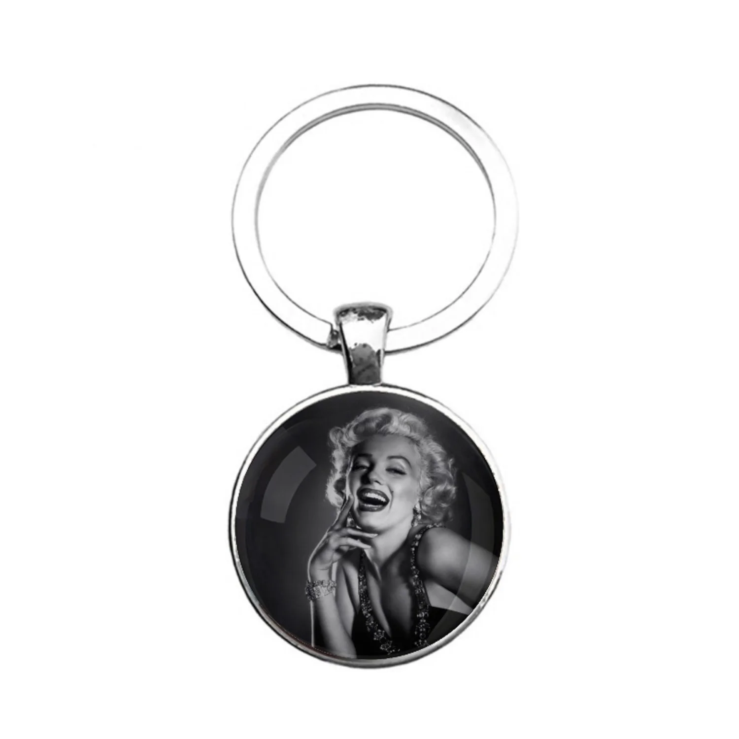 Marylin Monroe Key Chain Key Ring Keyfob Photo Glass Cabochons Dome Pendant for iPhone8 7 6 6S Plus X XS MAX 5 5S SE XR 10 Gift