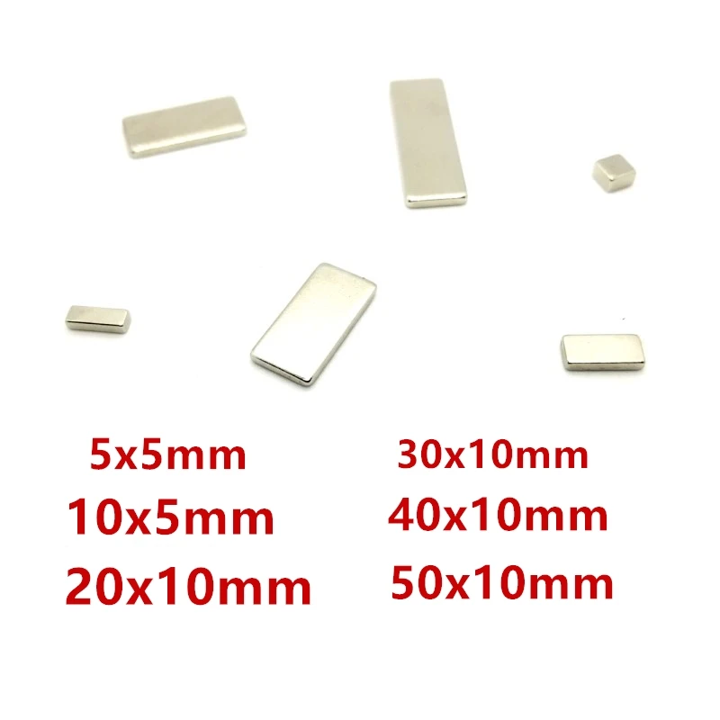 10PCS 5mm 10mm 20mm 30mm Rectangle Invisible Hidden Metal Magnetic Buttons Snap Magnet Fastener Handbag Cloth Clasp Sewing Tools