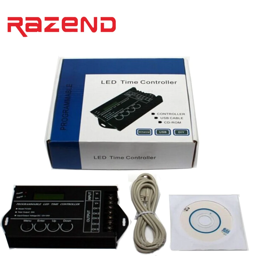 

12V 24V 20A 5CH Multi-function Programmable RGBW RGB CW/WW LED time Controller timmer timer led dimmer control Free shipping