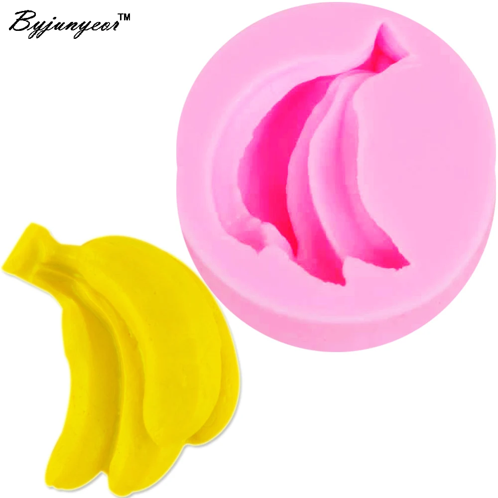 Byjunyeor F1172 Banana3D Candle Soy Wax Mould Scented Soap Handmade Silicone Mold Plaster Resin Clay Diy Craft Home Decoration