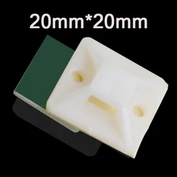 Self Adhesive Cable Wire Zip Tie Mounts 100PCS White Cable Base tie Mounts 20mmX20mm green blue Wall Holder Fixing Seat Clamps