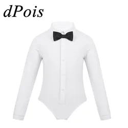 Camisa de baile latino para niños, body superior para bailar, leotardo para niños, vestido de baile de escenario de salón moderno, Traje de Ballet para adolescentes, ropa para niños