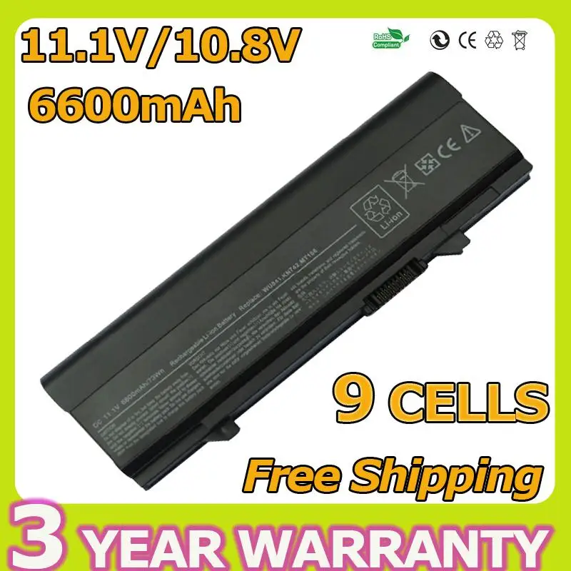 Apexway 9 Cells 6600mAh New battery for Dell Latitude E5400 E5410 E5500 E5510 KM668 MT186 P858D RM649 T749D U116D W071D X064D