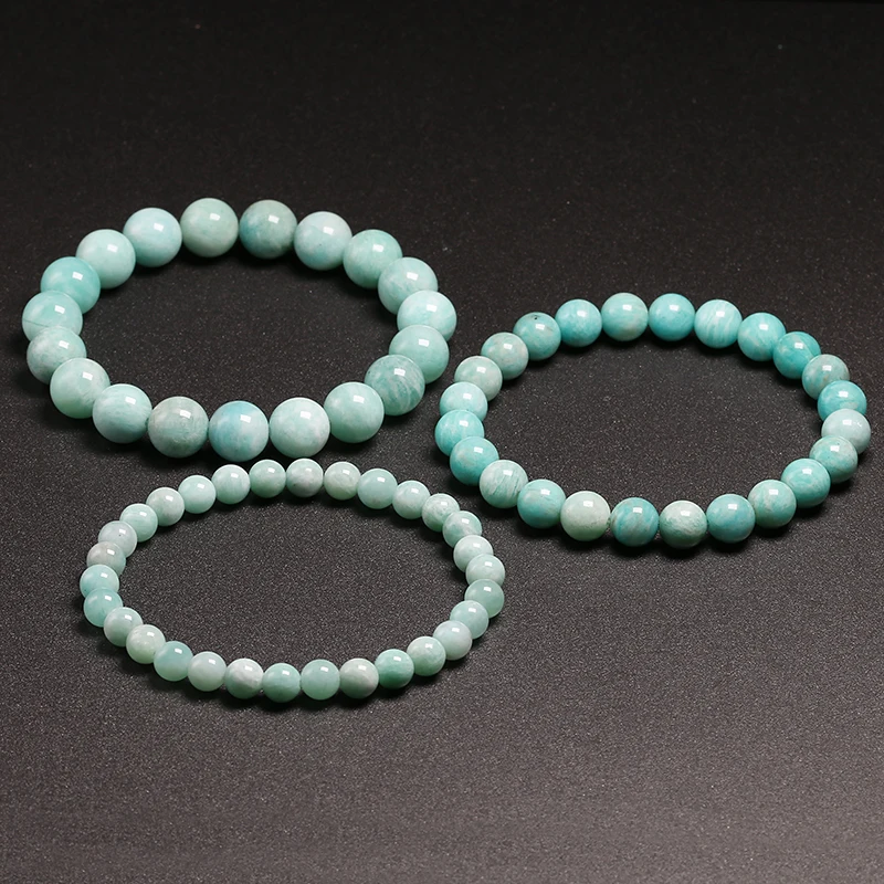 AAA Natural Amazonite Stone Bead Bracelets Women Men Jewelry Gemstones Bracelet Christmas for Girls Lucky Gift Drop Shipping