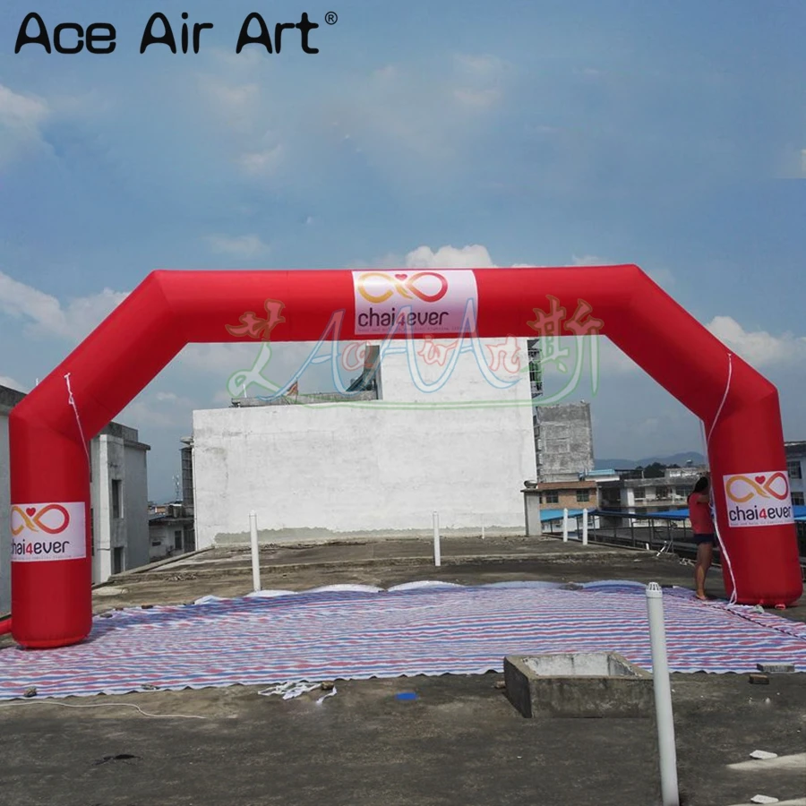 

8 m W x 4 m H Red Inflatable Start Finish Line Arch Attractive Events Advertising Entrance Archway by Ace Air Art