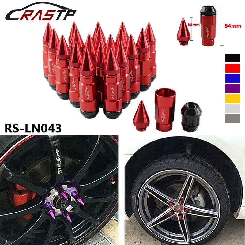 RASTP-Hot Selling M12X1.25/1.5 Aluminum Universal Racing Car Wheels Rims Lug Nuts with Anti-Theft Spiked Lug Nuts RS-LN043