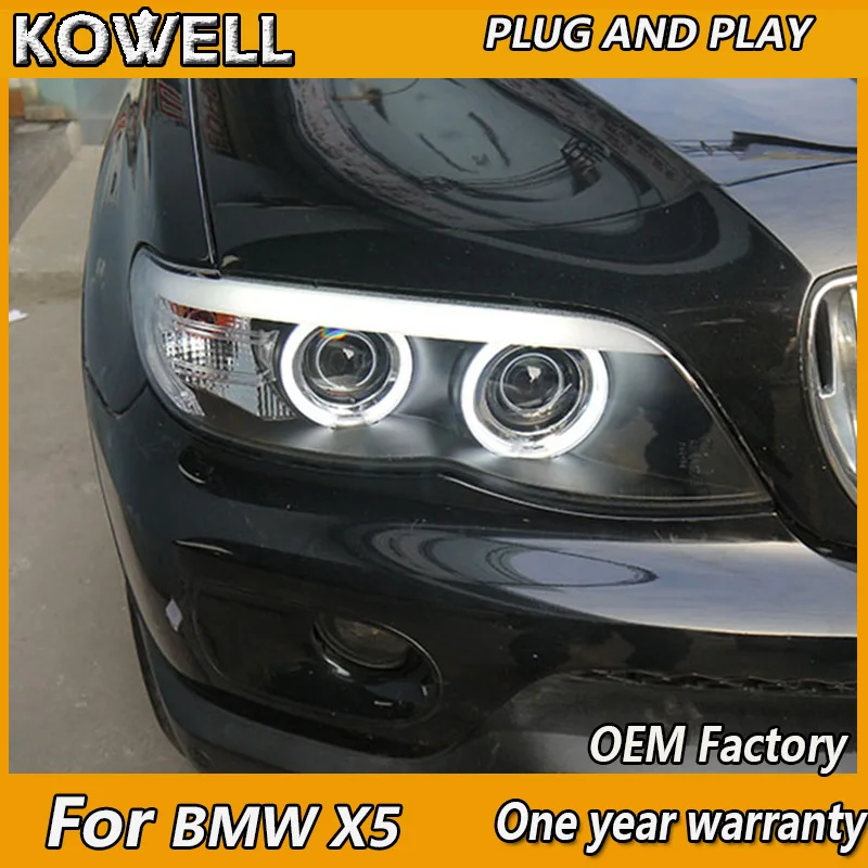 KOWELL Car Styling Head Lamp for BMW E53 Headlight 2003-2006 For BMW X5 Head Light H7 Xenon Lens Plug and Play