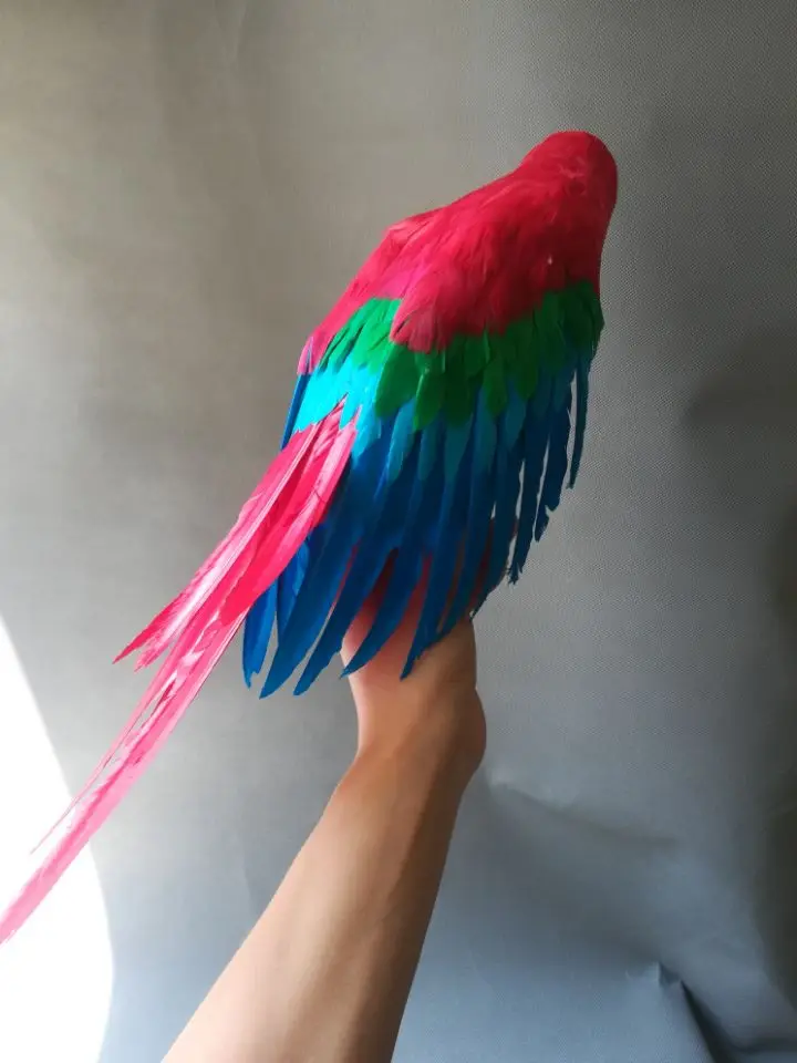 real life Bird red feathers parrot model large 50cm opening wings parrot garden decoration filming prop toy gift h1419