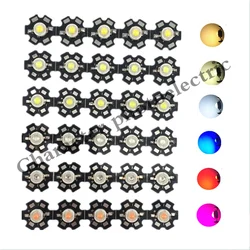 1 W 3 W 5 W Bianco Caldo/Freddo bianco Rosso Verde Blu Royal Arancione UV Violet RGB LED Ad Alta Potenza Luce di Chip con PCB o no pcb 10 pz/lotto