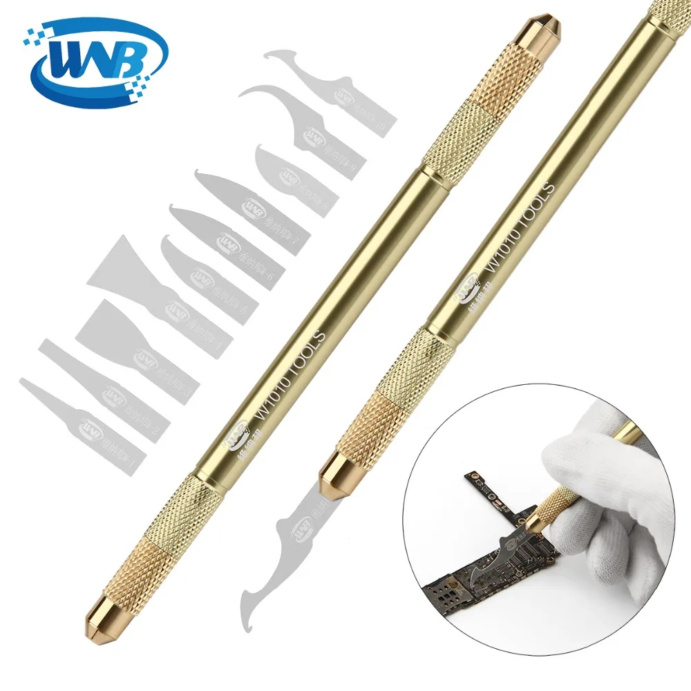 WNB-미끄럼 방지 커터 10 블레이드 공예 아트웍, CPU A8 A9 A10 마더보드 Burin 전화 프로세서 IC 칩 PCB 수리 칼 도구 키트