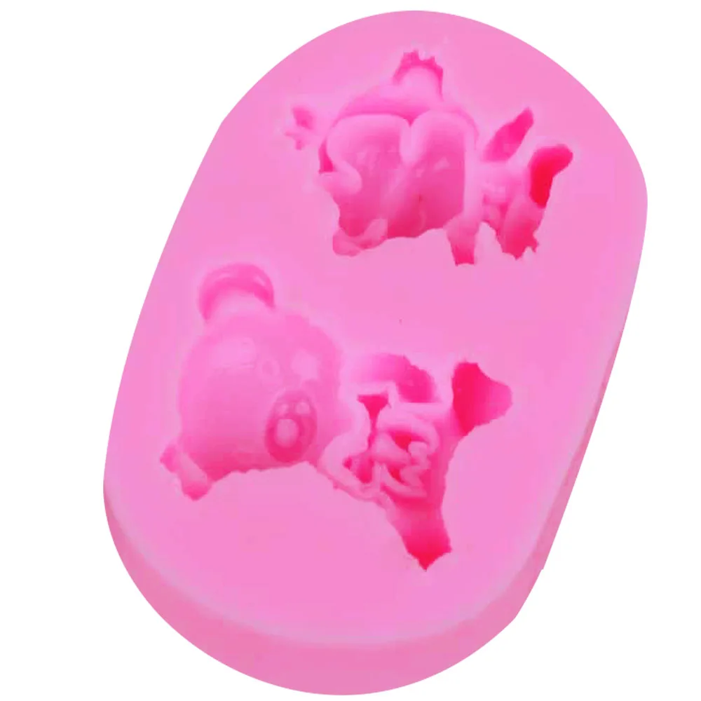 Sophronia Cute Bear&Monkey Silicone Chocolate Mold 3d Jelly Biscuit Ice Gelatin Sugar Baking Cake Pop Moulds Confectionery F1018