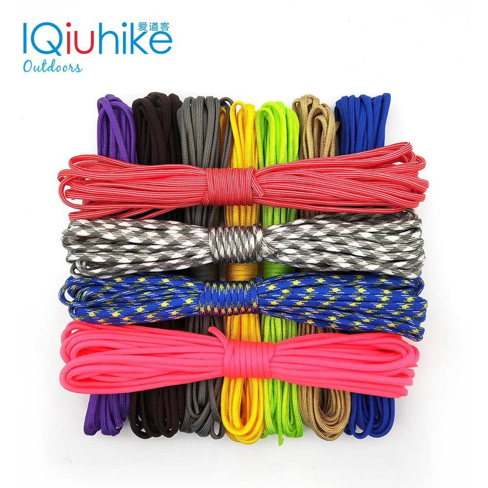 IQiuhike 208 Colors 31Meters Parcod 550 Parachute Cord Lanyard Rope Spec Type III 7Strand Climbing Camping Survival Tool