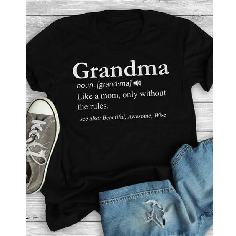 

Grandma Like A Mom Black T-shirt Summer Aesthetic Tumblr Hipster Grunge Funny Tshirt Casual Graphic Sarcastic Sayings Tees Tops