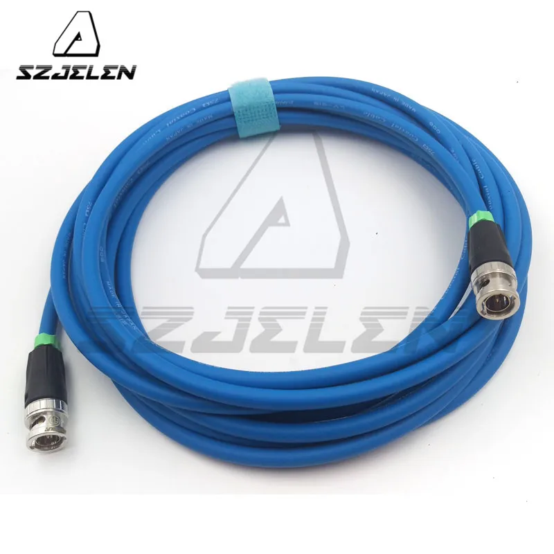 SZJELEN Blue cable 12G HD SDI Video Coaxial Cable, Neutrik BNC to BNC 75-Ohm Coax Cable, CANARE LV-61S 75 OHM blue Cable 5M