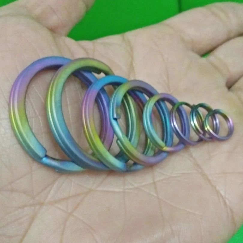 Pure Titanium Split Ring Keyring Double Loop Key Chain Round TC4 Keychain EDC Outdoor Camping Gadgets J205 dropshipping