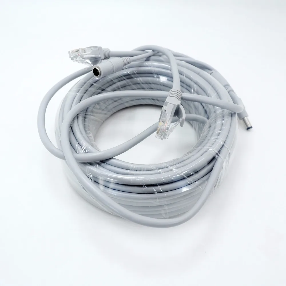 NC-15M RJ45 + DC 12V Power Lan Cable Network Cables for CCTV network IP Camera high quality cable CCTV Accessories