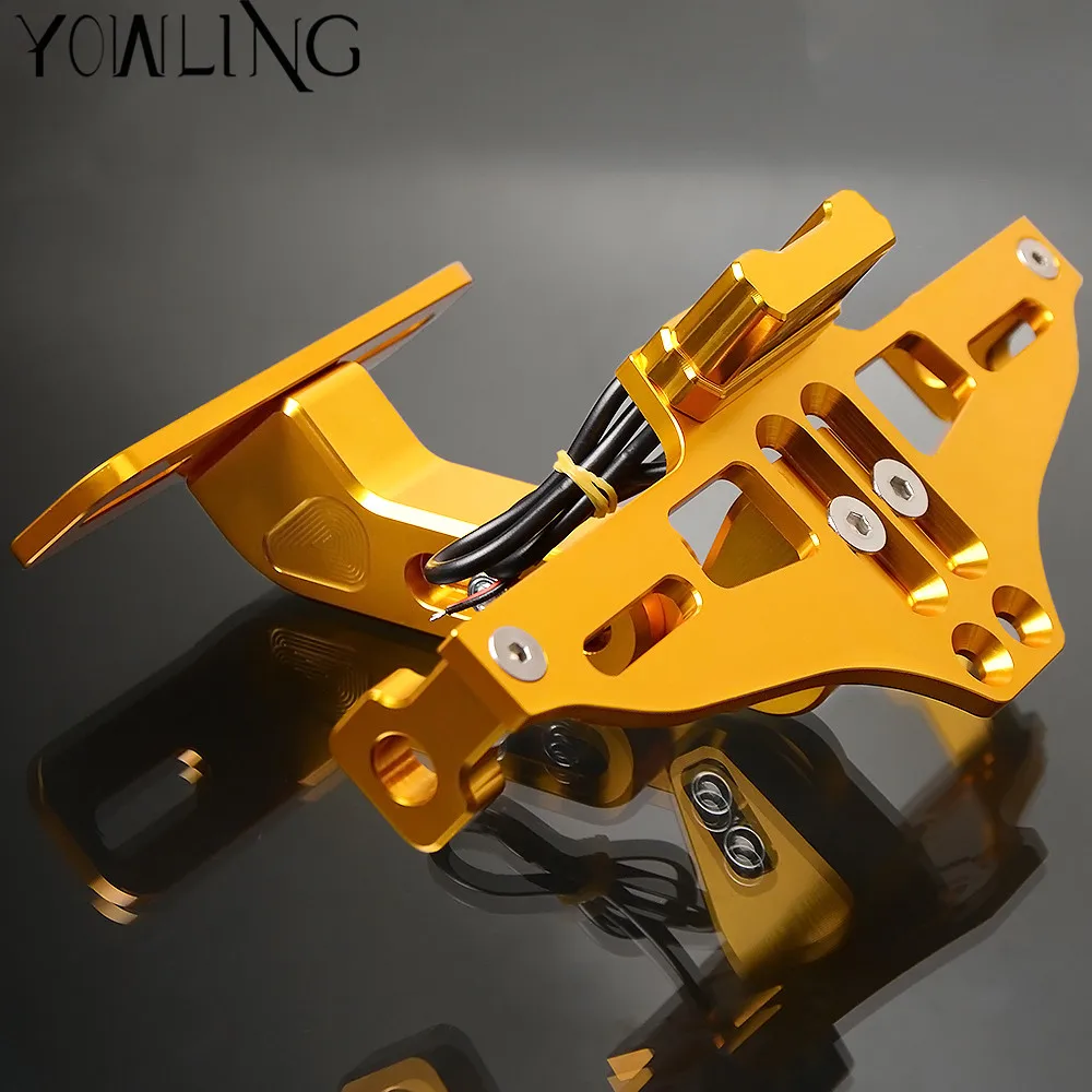 For Suzuki GSX-S1000 GSX-S1000F 2015 2016 GSXS 1000 1000F GSXS1000 GSXS1000F CNC Motorcycle License Plate Holder LED Tail Light