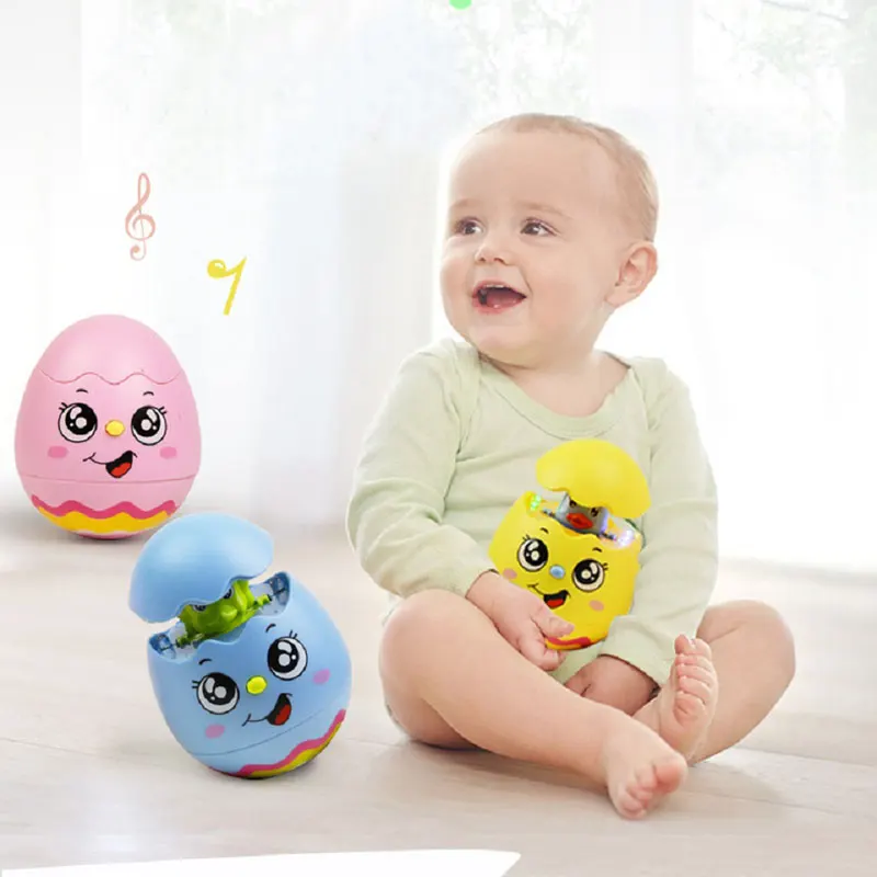 Baby Toy Infant Tumbler Toy Cartoon Roly-poly Tumbler With Musical Light Hand Bell Develop Toys for Baby 0-3 Years Toy Gifts