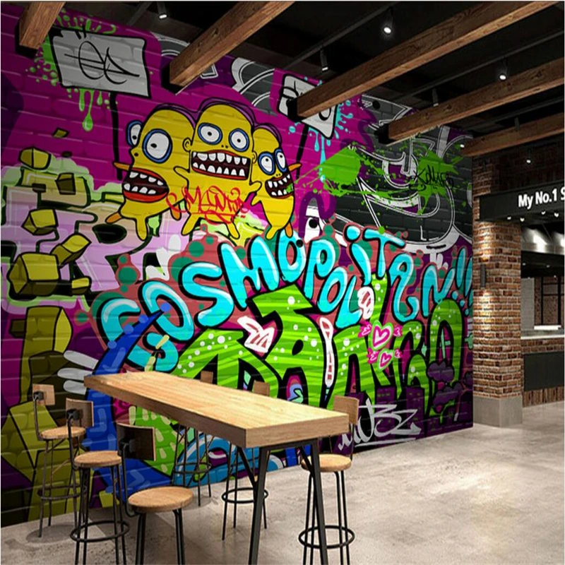 

beibehang wall murals wall stickers stunning personality street graffiti inkjet bar KTV tooling background papel de parede