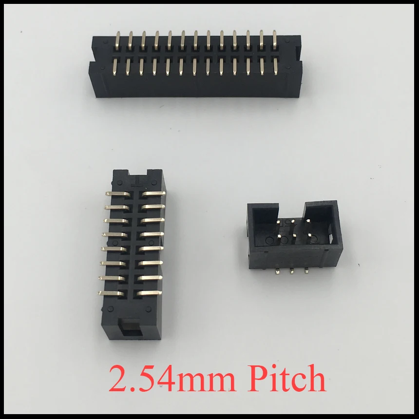 DC3 6P 8P 10P 12P 14P 16P 6 8 10 12 14 16 Pin 2.54mm Pitch Double Row Space SMD SMT JTAG ISP Header Connector Simple Horn Socket