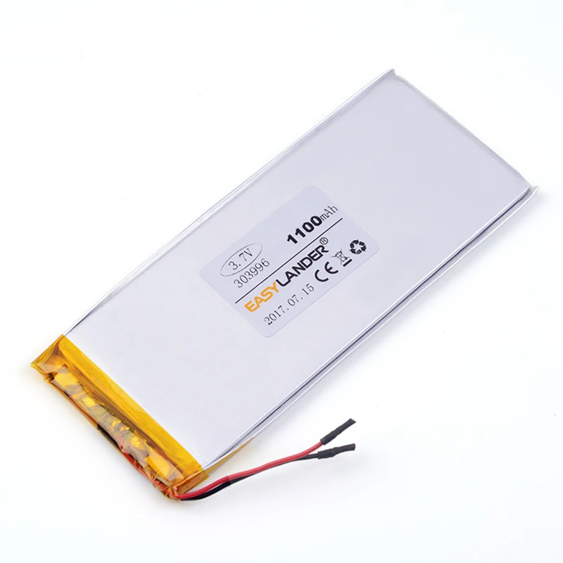 3.7V 303996 1100mAh Rechargeable Lithium Li-ion Polymer Battery