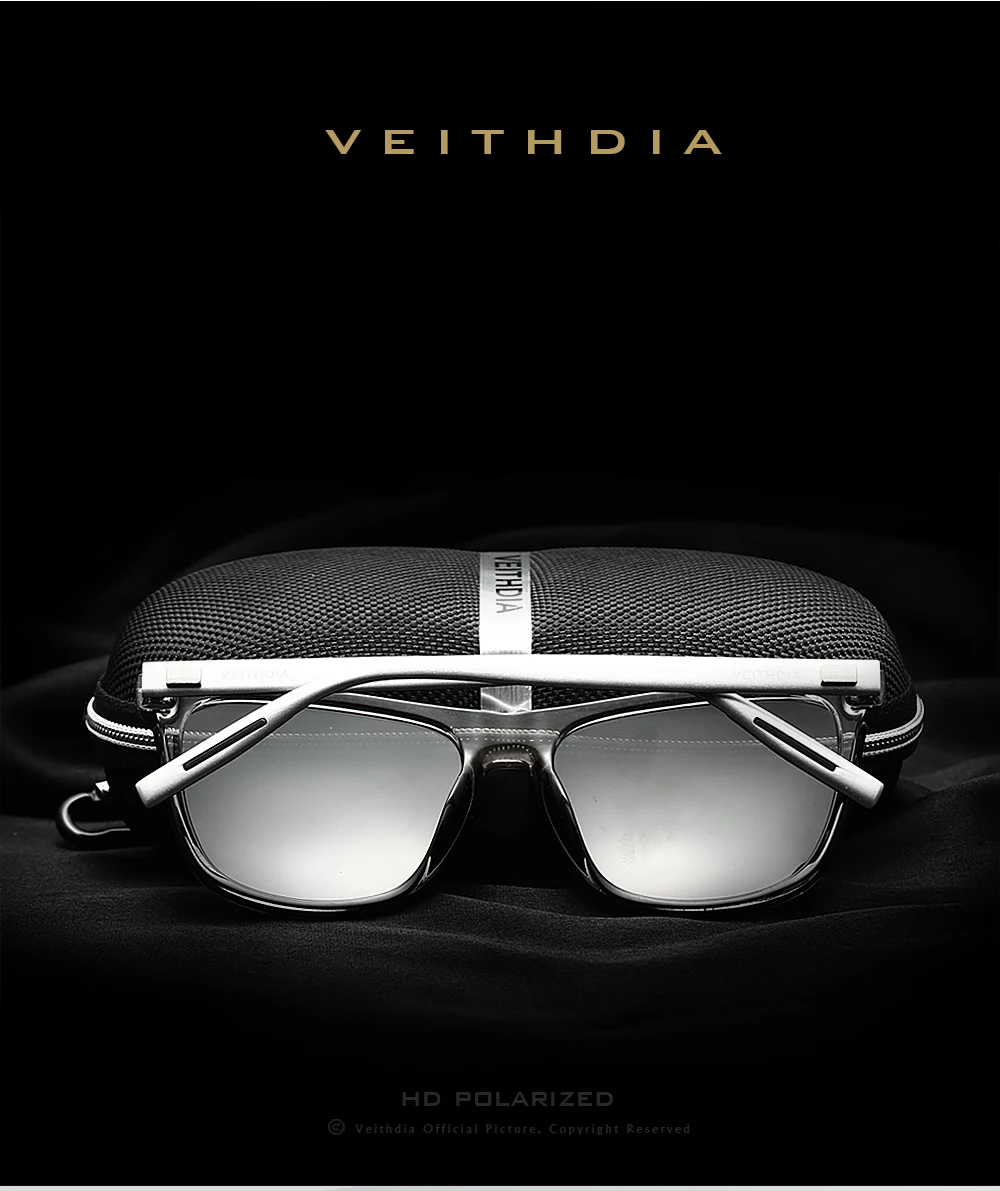 VEITHDIA Unisex Polarisierte Sonnenbrille UV400 TR90 Aluminium-Magnesium Sport Outdoor Vintage Sonnenbrille für Männer und Frauen V6108 – Detail 3