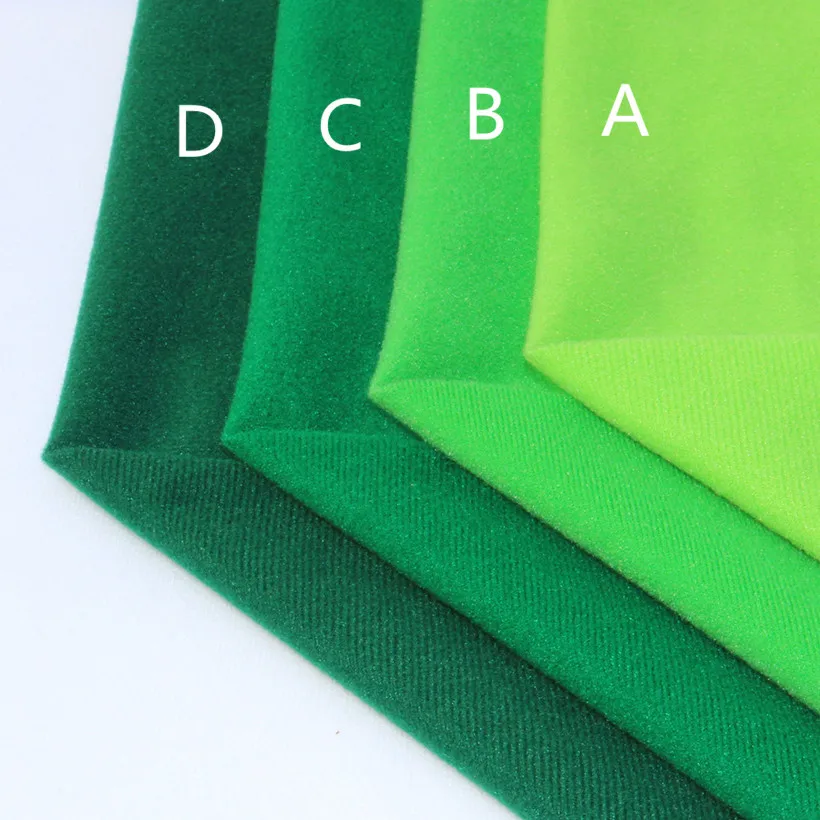 4Pcs Green Fleece Fabric Polyester Loop Fabrics can Hook Plush Brushed Cloth for Sewing Doll Velvet Tissu Felt DIY Stuff Toys