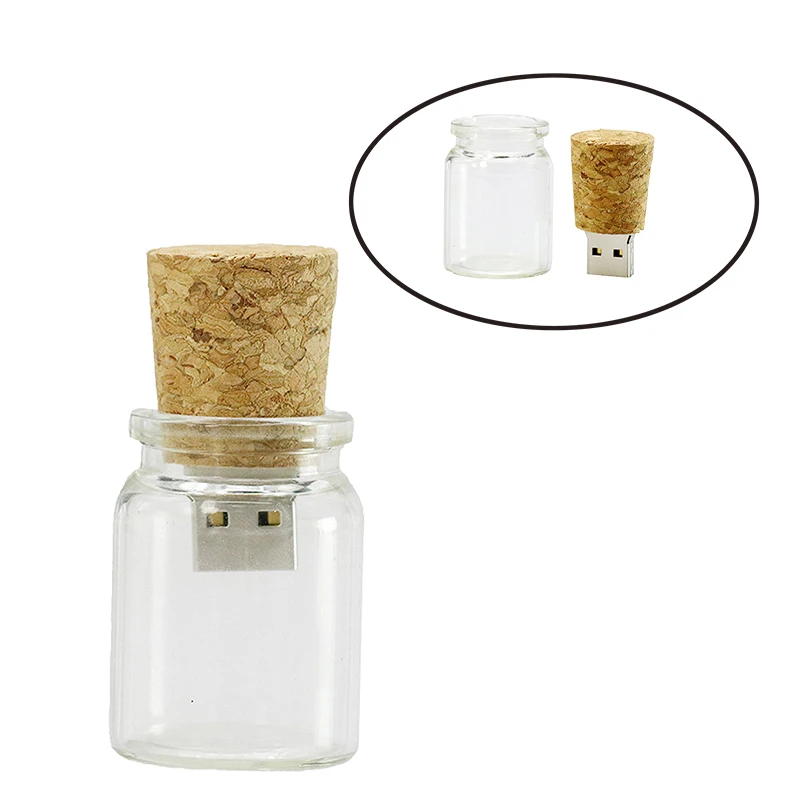 

Drift Bottle Wishing Bottles Flash Memory Storage Card Pendrive 8GB 16GB USB 2.0 Pen Drive Plug Wood Flash Memory Stick Drive