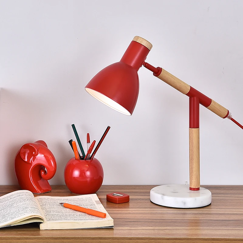 

Arm Desk Lamp Solid Wood Designer Table Lamp Korean Small lampara led escritorio Modern Creative Fashion luminaria de mesa