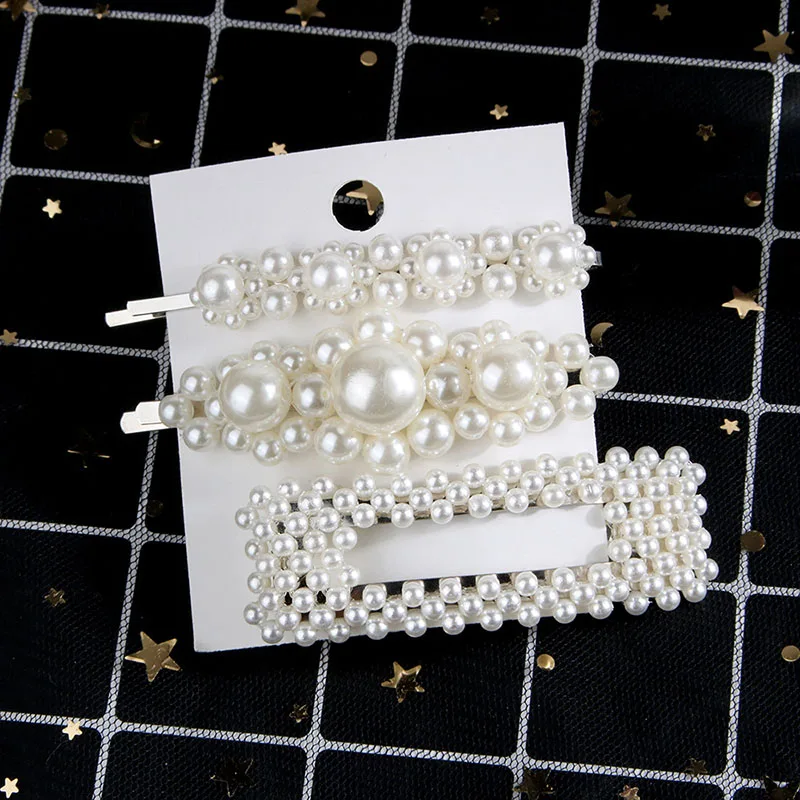 5 PCS / Set Korea Metal Full Pearl Hair Pins Women Hair Clip Pin Barrette Headwear Hairpins Jewelry Accessories Hair Ornament