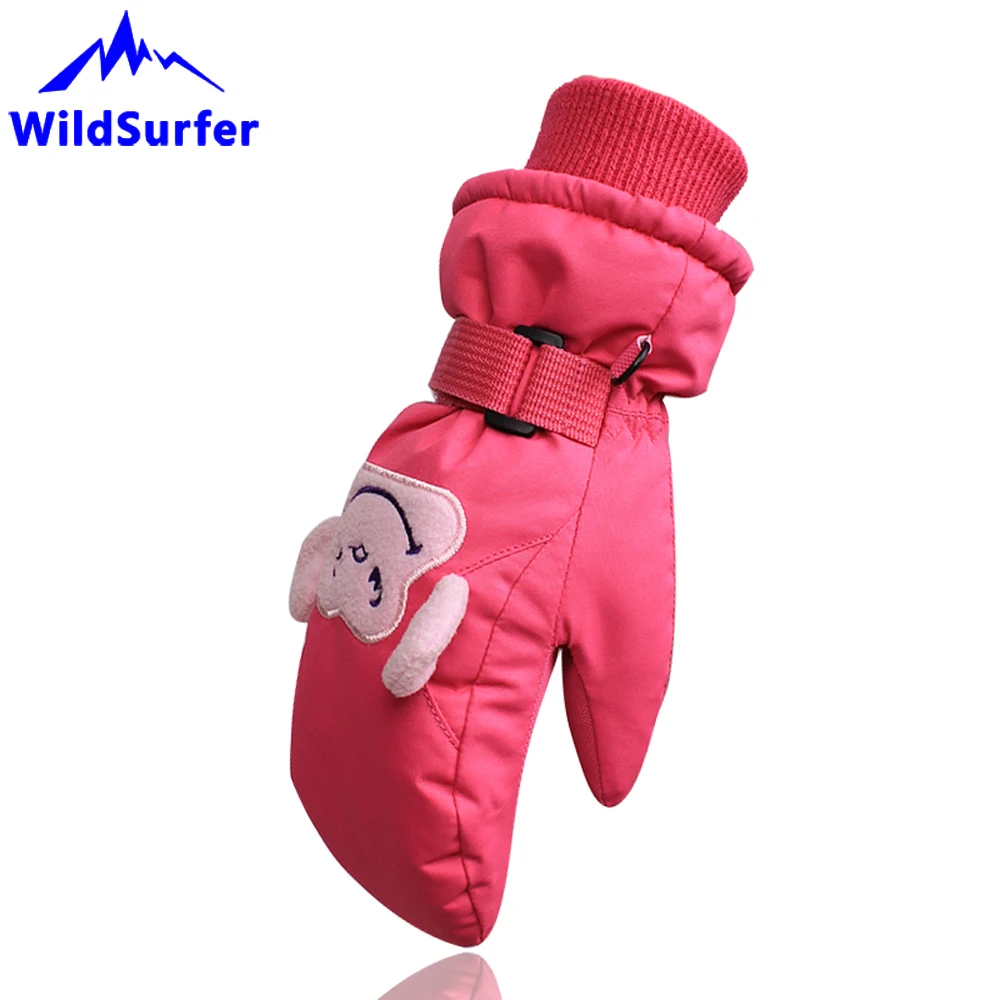 Children Mittens Ski Snowboard Gloves 4-9 Years Kids Winter Narty Skiing Riding Waterproof Snow Heated Gloves