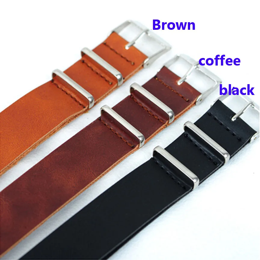 Retro Watchbands 18mm 20mm 22mm 24mm Leather Watch Strap Replacement PU Leather Bracelet Black Brown Watch Band