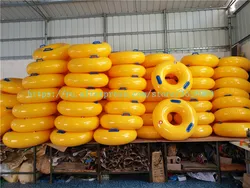 Outdoor water park PVC inflatable raft, inflatable water ski ring, single water ski ring, couple water ski ring.
