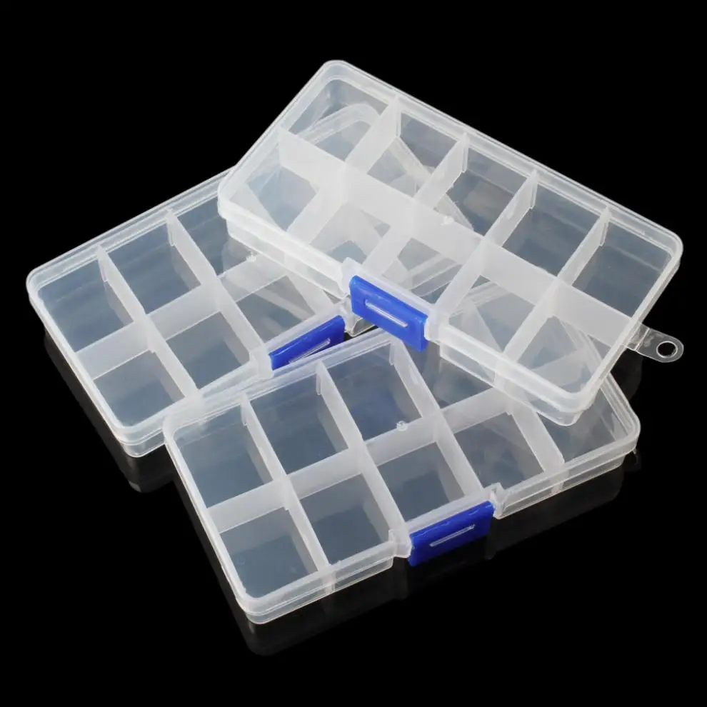 Plastic Storage Box Organiser Case Compartment Adjustable Container for Craft Nail Fuse Jewelry Box Beads Pill Screw Organizador