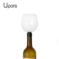 Wine Bottle Glass Topper Drink Directly From the Bottle,Crystal Transparent Shot Glass Cup Wine Decanter with Cork
