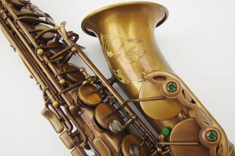 

China Taiwan Cadeson A-92 Eb Tune Alto Saxophone Professional Brass Instruments Antique Copper E Flat Sax For Student With Case