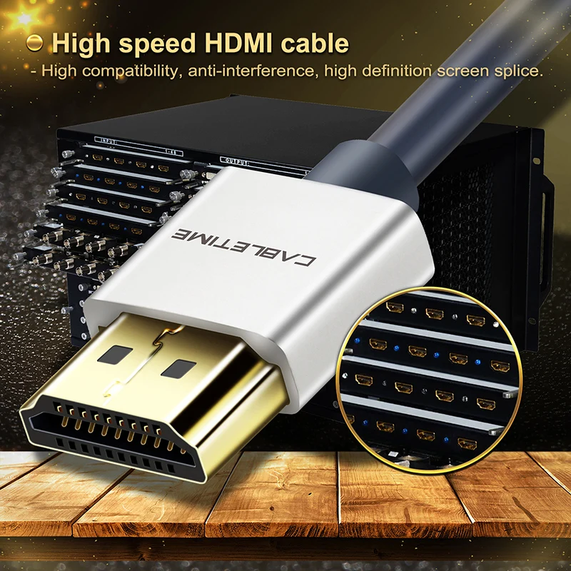 CABLETIME Nowy kabel HDMI M/M ze stopu cynku HDMI do HDMI 2k * 4k 2.0 Slim Kabel HDMI do telewizora Laptop Projektor PS3 PS4 Kabel C124