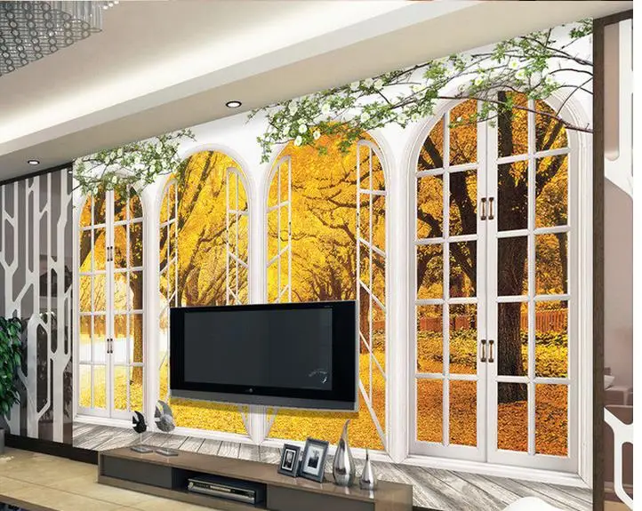 

3d wallpaper for room mural painting photos European Arches Gold Avenue Backdrop living 3d wallpaper