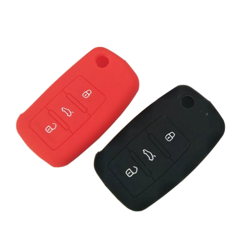 

PREISEI 20pieces/lot Silicone car Key Covers For VW Flip Remote Key Case Protection Bag