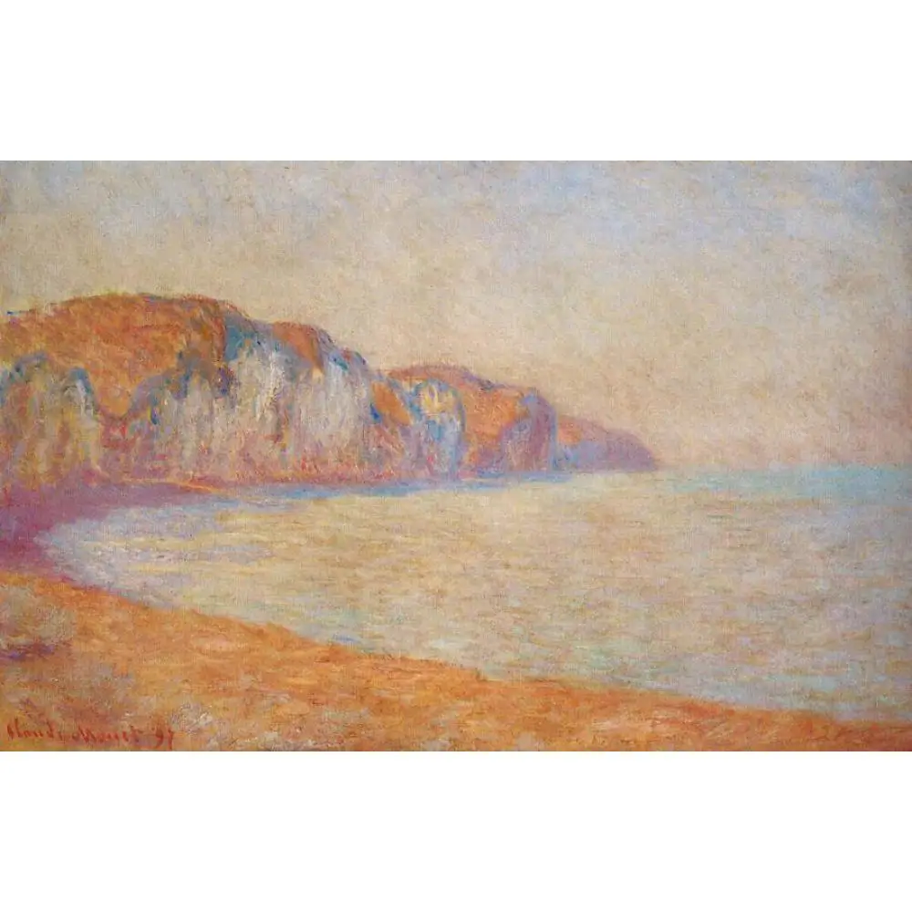 

High Quality Claude Monet Paintings Cliff at Pourville in the Morning Oil on Canvas Hand Painted for Home Wall Hanging Decor