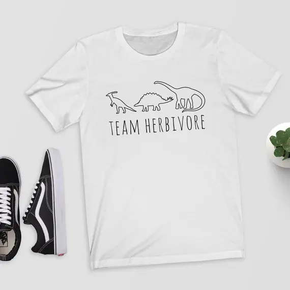 

Sugarbaby Team Herbivore Unisex T-Shirt Vegetarian Fashion T shirt Vegan Gift Herbivore Shirt Dinosaur Shirt