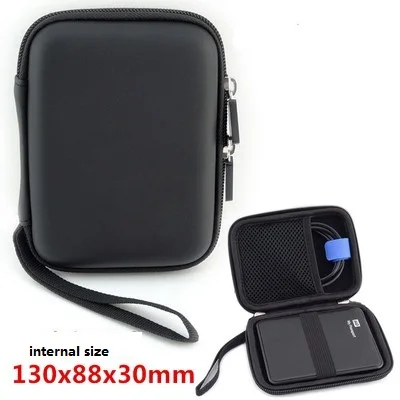 GUANHE 외장 하드 디스크 드라이브, WD 씨게이트 HDD 하드 디스크 드라이브용, 외장 하드 드라이브 파우치 백 커버, 블랙 프로텍터