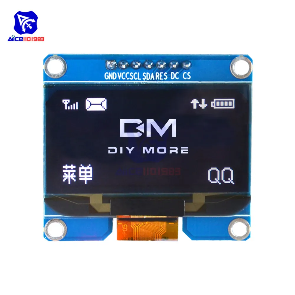 Diymore-Écran LCD OLED à 7 broches pour Ardu37AVR STM32, technologie SSD1309, SPD0301, interface éventuelles I I2C, 1.54, 12864-5V, 3.3 pouces