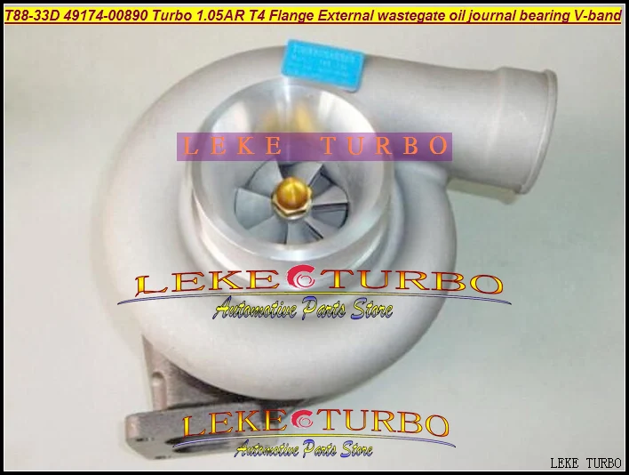 Universal turbo T88 T88-33D 49174-00890 49174 00890 Turbine 1.05 AR T4 Flange oil Journal Bearing 97mm v band 1000HP Turbocharge