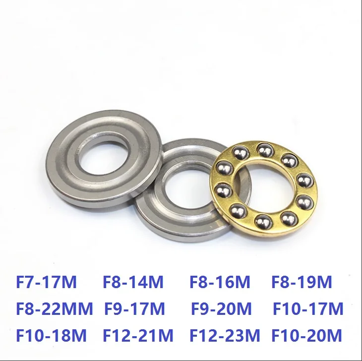 

100pcs Axial Ball Plane Thrust Bearing F7-17M F8-14M F8-16M F8-19M F8-22M F9-17M F9-20M F10-17M F10-18M F10-20M F12-21M F12-23M