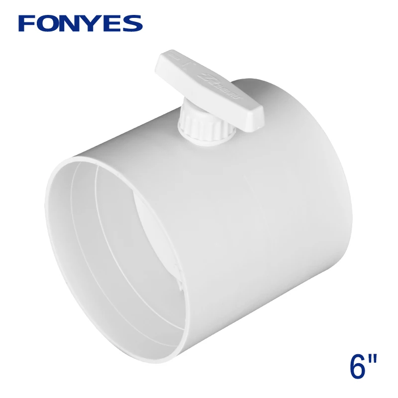 HVAC 6 inch plastic manual air valve volume flow rate damper air duct check valve for 160mm ventilation pipe