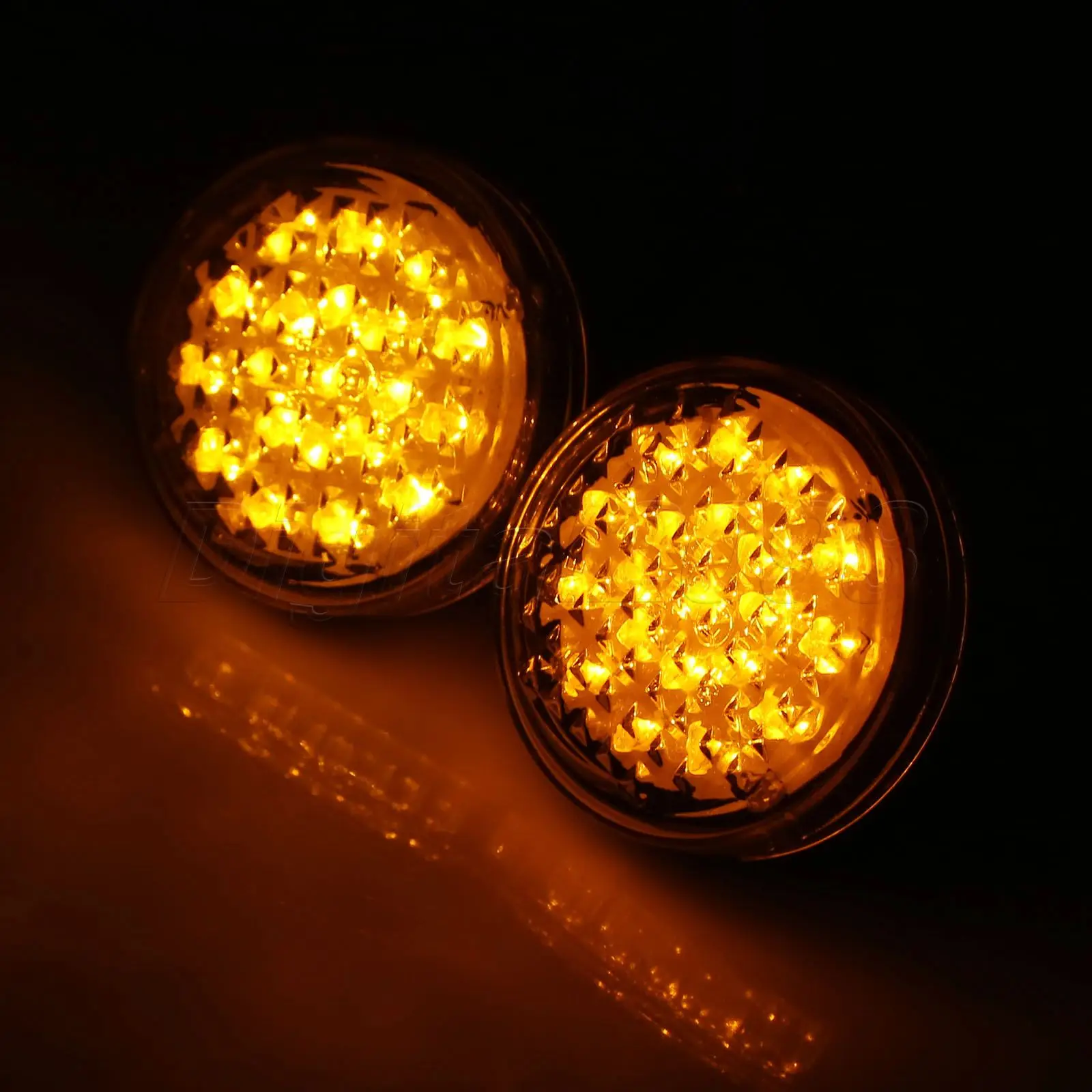 Yetaha Universal 2pcs Motorcycle LED Turn Signal Lights Lamp Flashing 20 Led Indicator Round Amber Blinker Bulb For Yamaha Honda